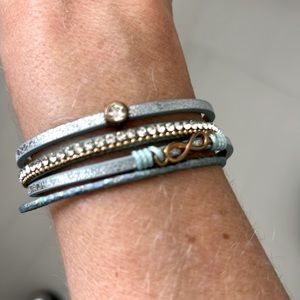 Multi strand, faux leather bracelet NWOT